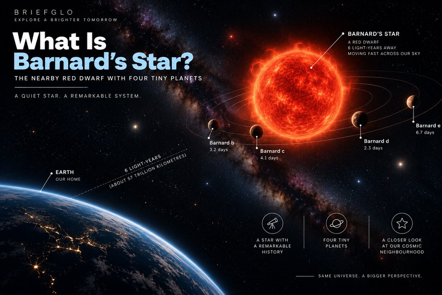 Barnard's Star and four small rocky planets orbiting the nearby red dwarf
