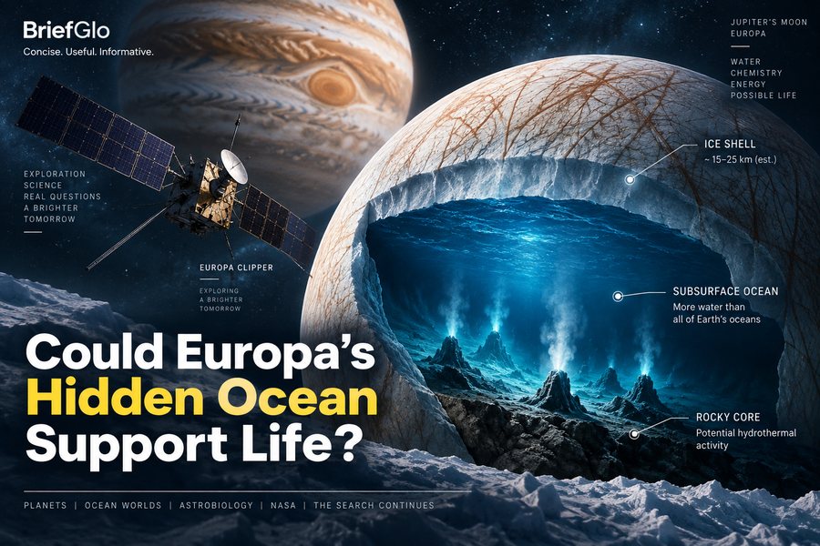 Europa hidden ocean and NASA Europa Clipper searching for conditions suitable for life