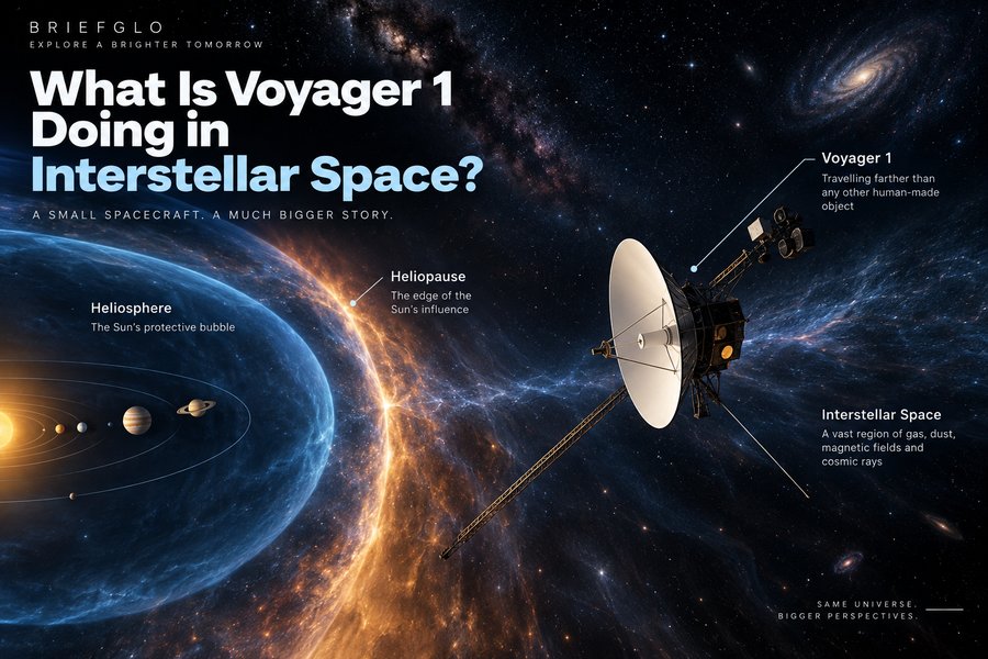 Voyager 1 travelling through interstellar space beyond the heliopause