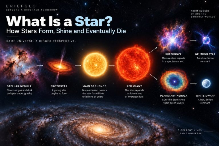 Life cycle of a star from stellar formation to red giant supernova and stellar remnant