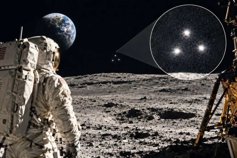 Apollo 17 UFO mysterious lights near the Moon