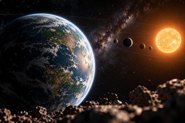 Planetary resonance illustrated by multiple planets orbiting a distant star.
