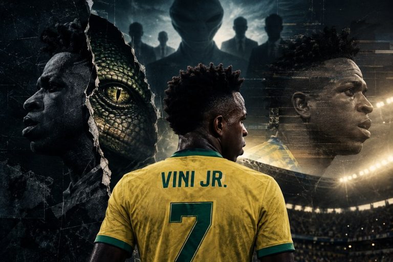 Vinicius replaced reptilian theory illustrated as an internet conspiracy